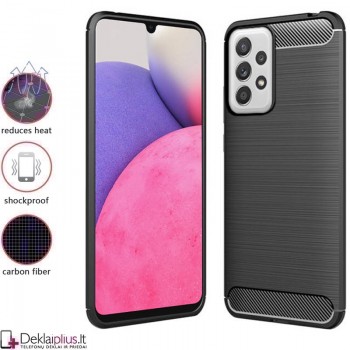 Carbon guminis dėklas - juodas (Samsung A33 5G) Carbon guminis dėklas - juodas (Samsung A33 5G)